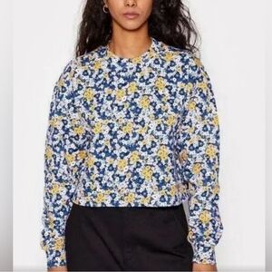 Vans Deco Ditsy Cropped Pullover Fleece Sweatshirt Floral Crew Neck